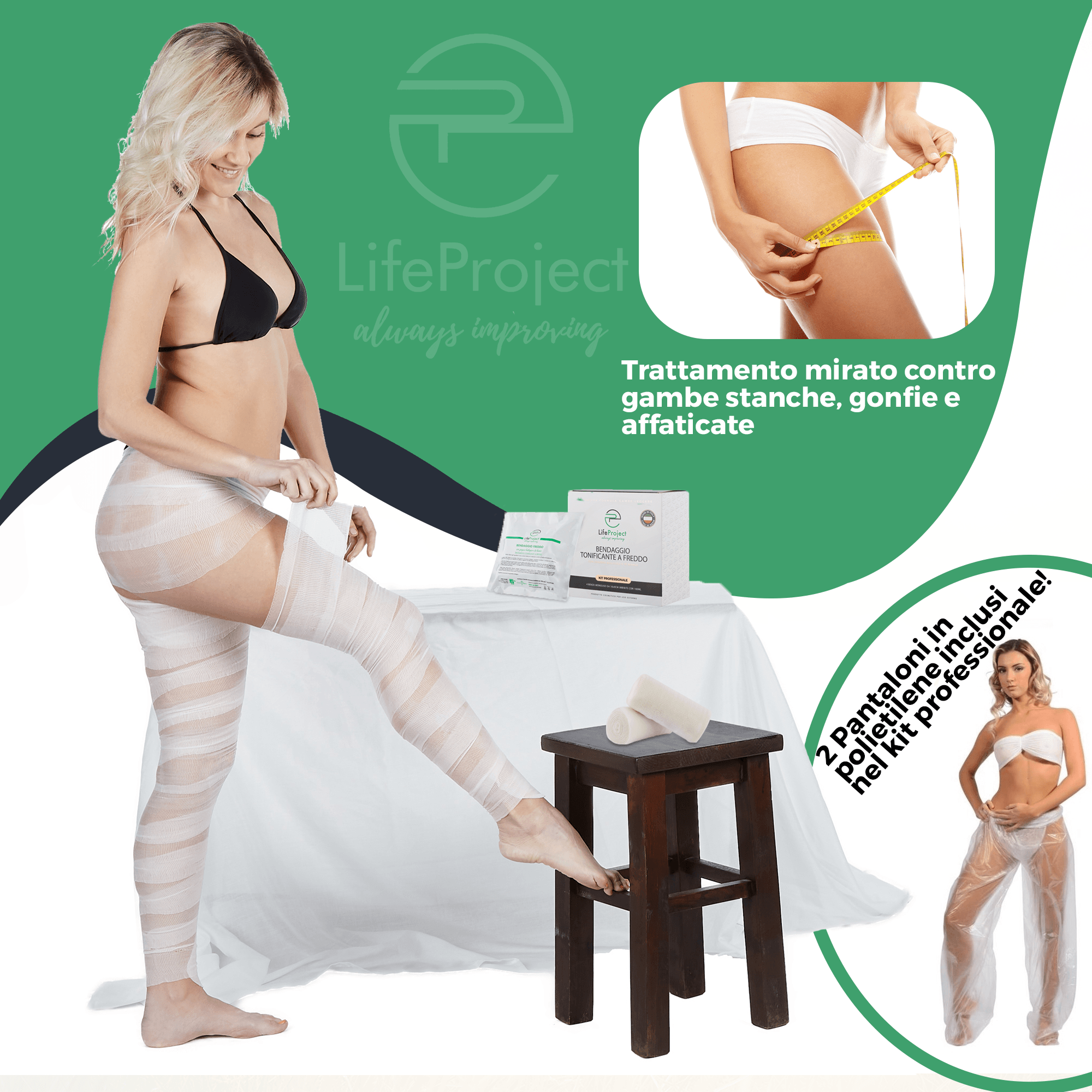 Bende tonificanti a freddo con formula esclusiva gambe leggere –  LifeProject - Official Store
